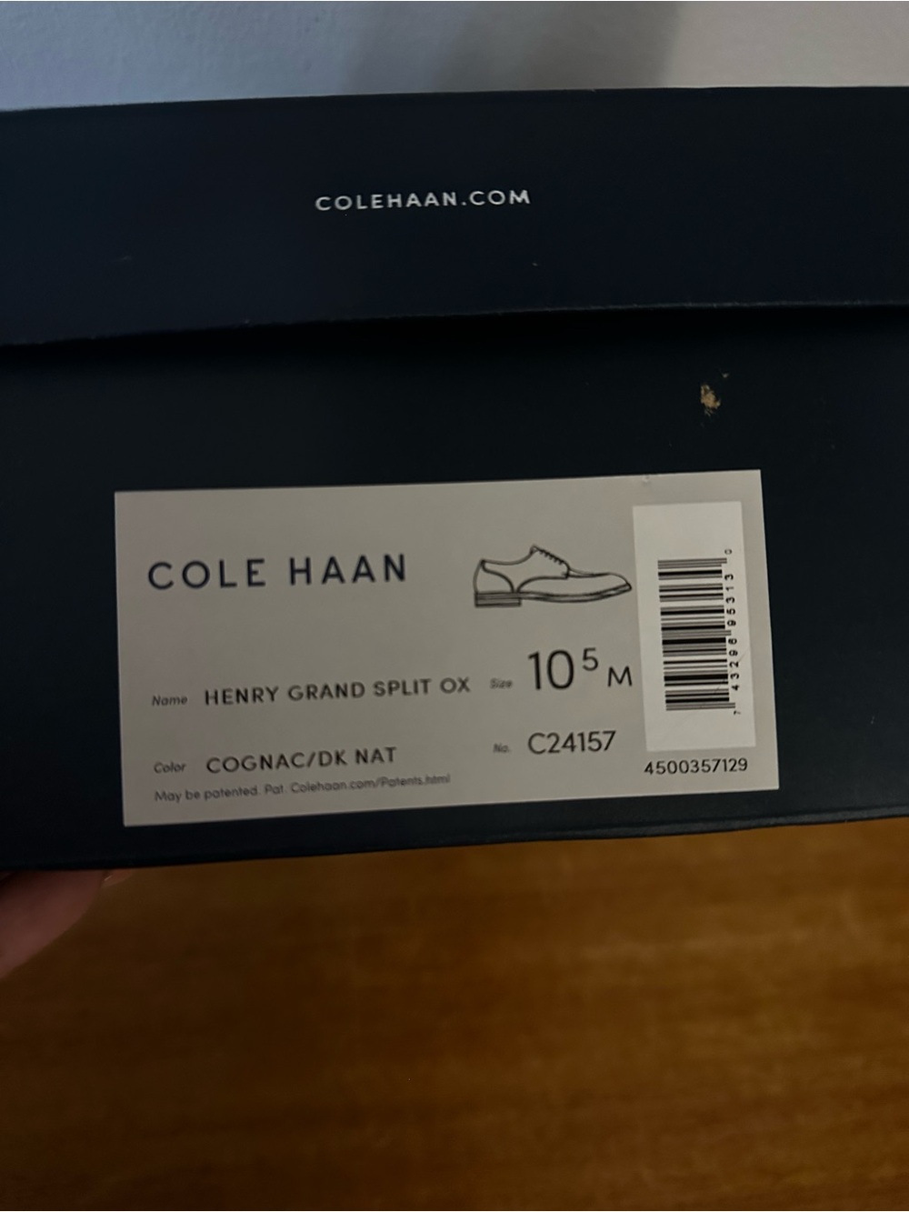 Cole Haan Brown Shoe Box with White Label